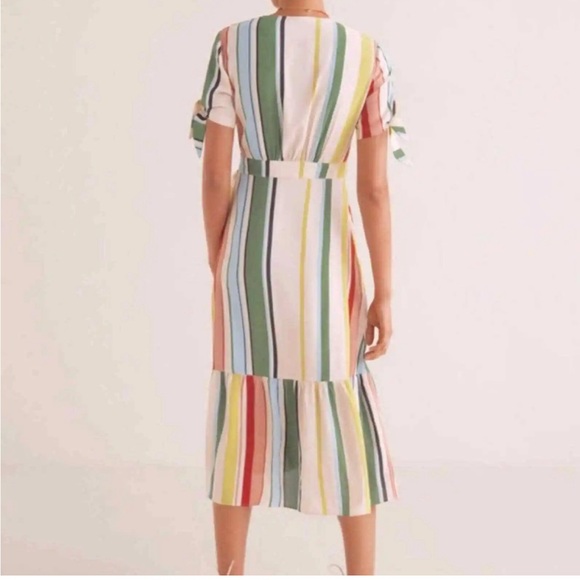 MANGO Striped Multicolor Wrap Dress size 2 - Picture 2 of 8